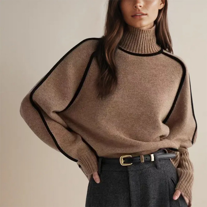 Suéter de Cuello Alto Similar a la Lana Fina Luxe