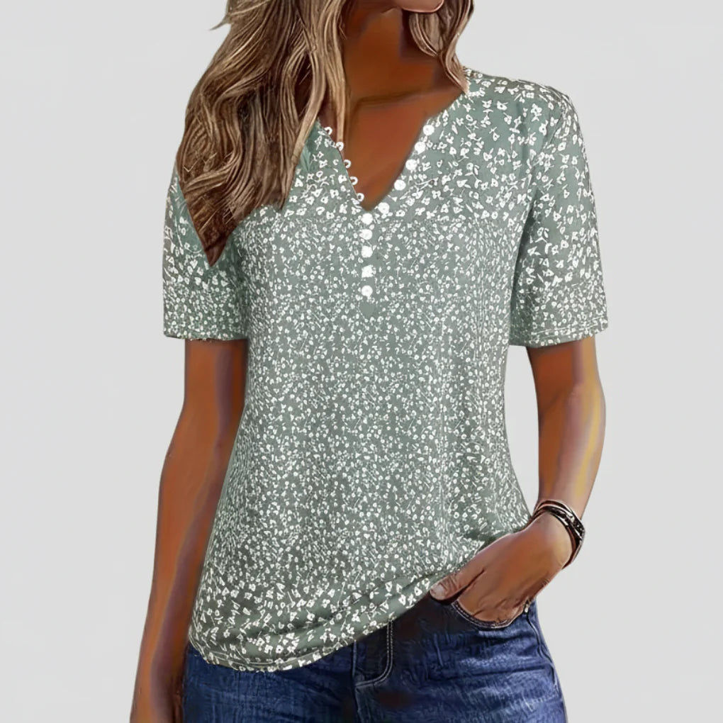 Blusa de Verano con Cuello en V para Mujeres