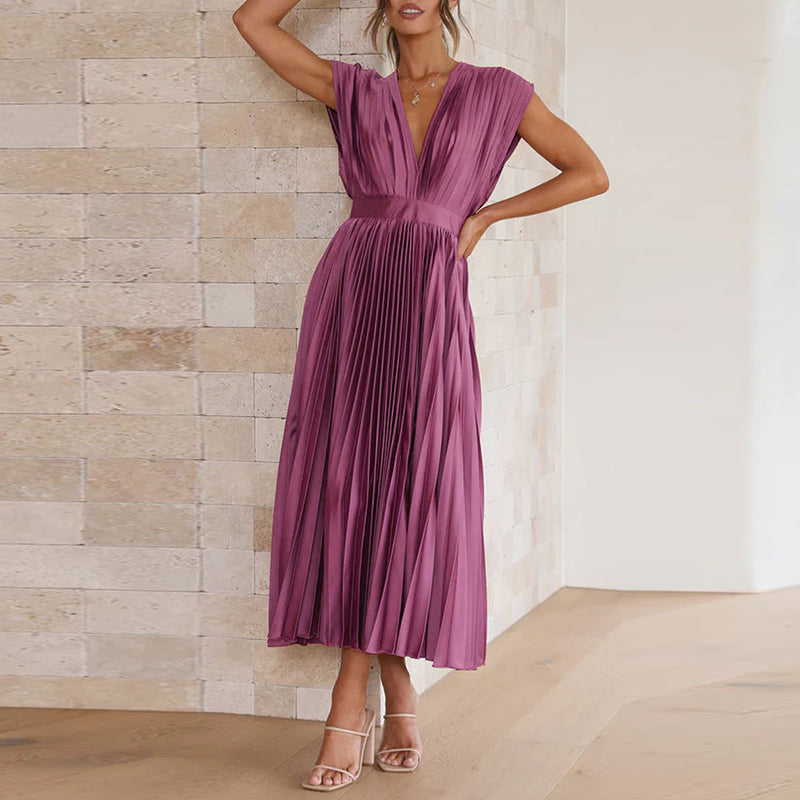 Casimir – Vestido Elegante de Cuello en V para Mujeres | Sin Mangas