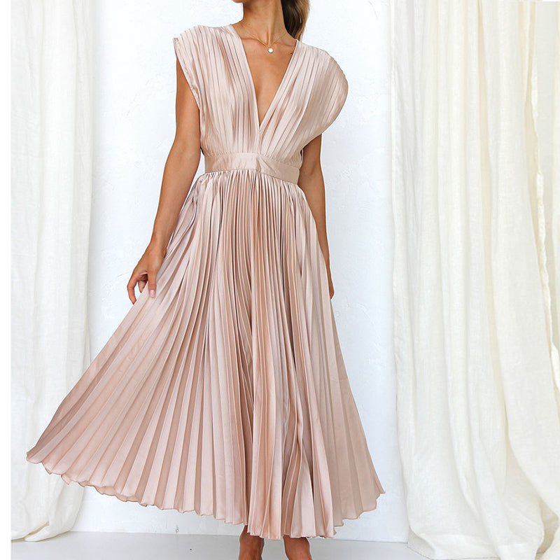 Casimir – Vestido Elegante de Cuello en V para Mujeres | Sin Mangas