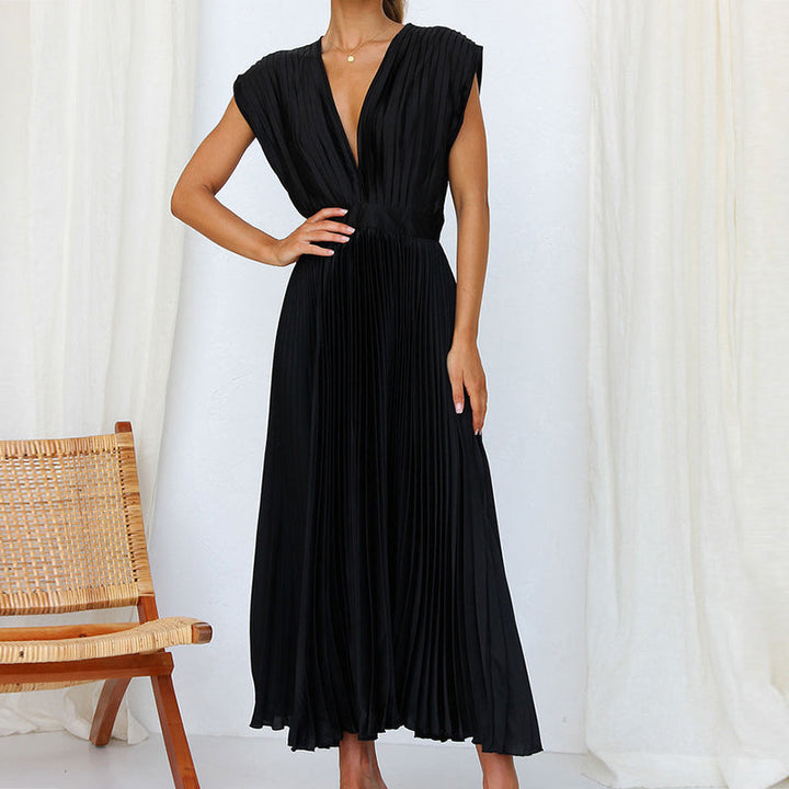 Casimir – Vestido Elegante de Cuello en V para Mujeres | Sin Mangas