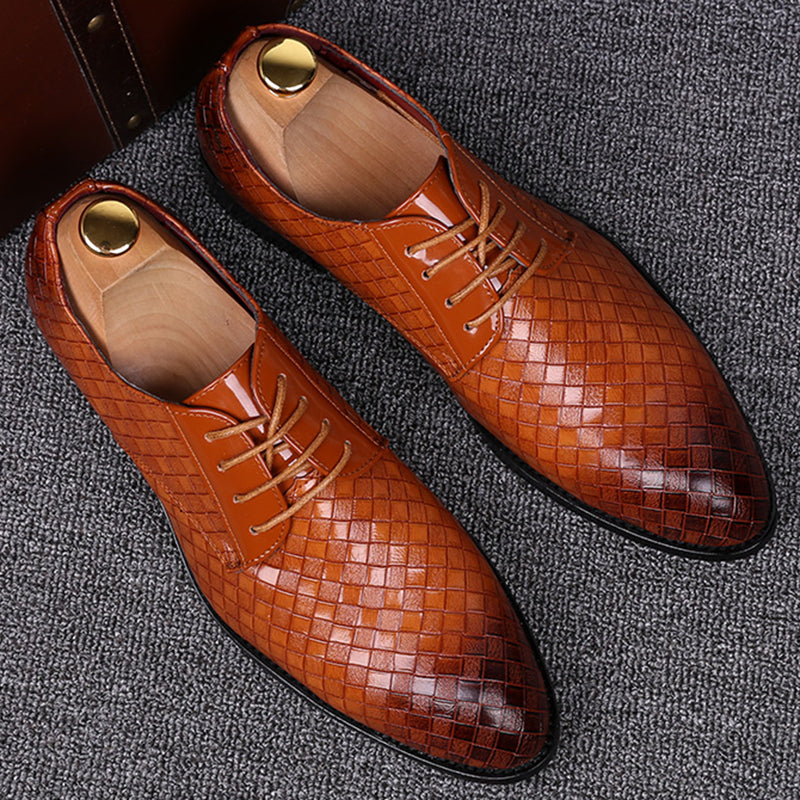Zapatos de Cuero Limpios con Cordones para Hombre