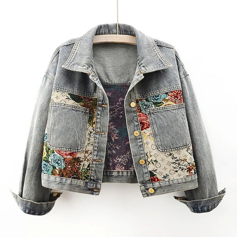 Chaqueta Denim Floral para Mujeres