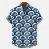 Camisa de Manga Corta con Imagen Artística Premium de Lino para Hombres