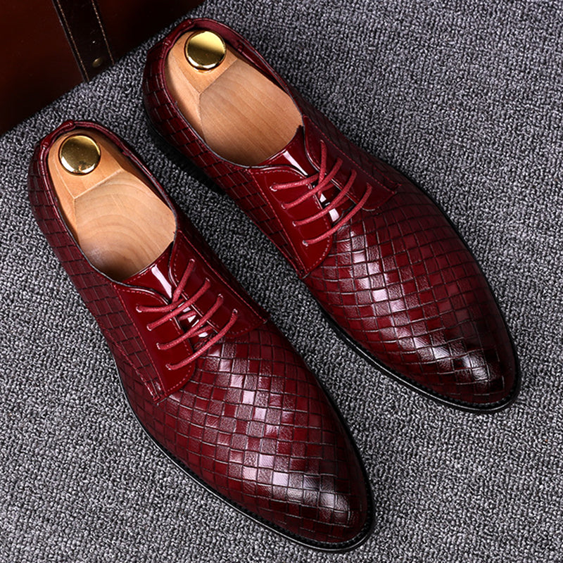 Zapatos de Cuero Limpios con Cordones para Hombre