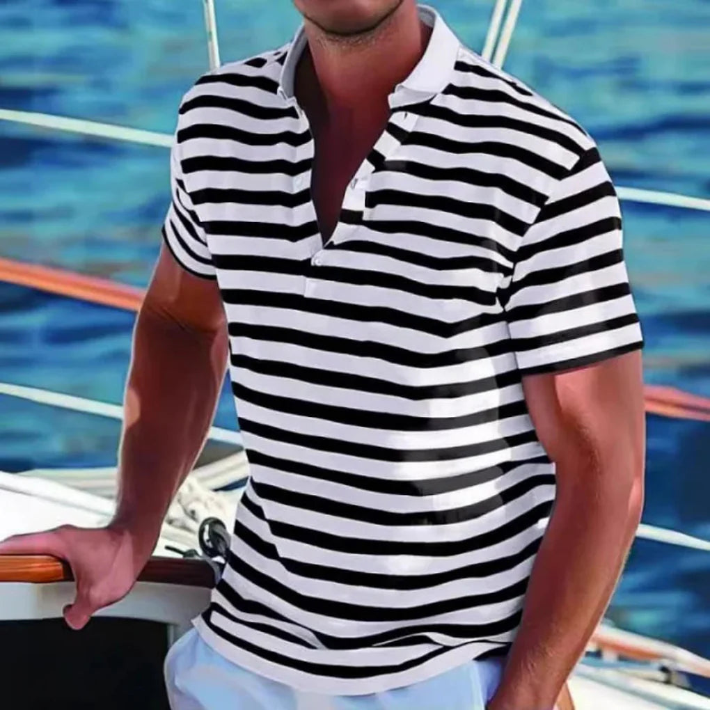 Camisa Polo Rayas Retro para Hombre