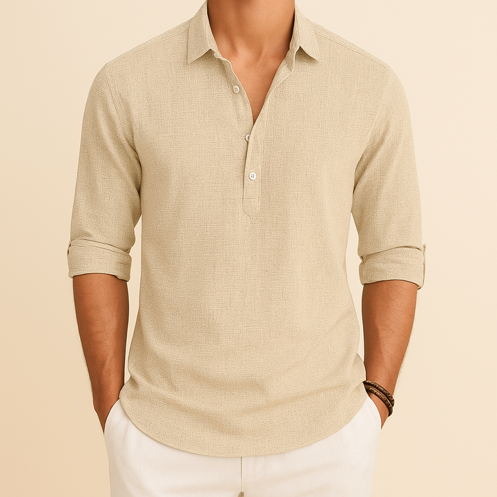 Camisa informal de manga larga holgada para hombre
