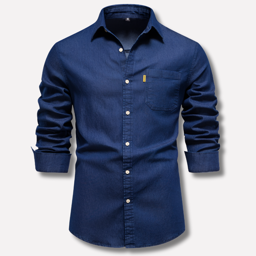 Camisa de Denim de Manga Larga para Hombres