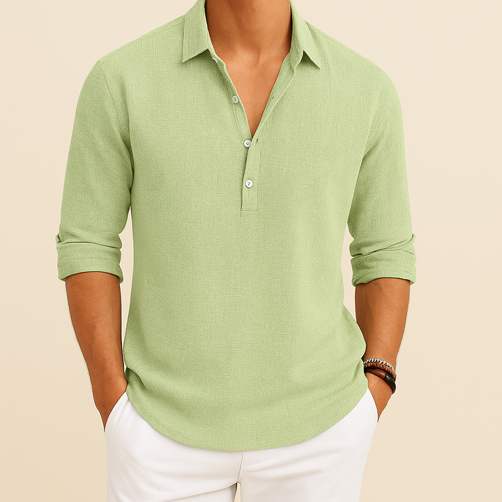 Camisa informal de manga larga holgada para hombre