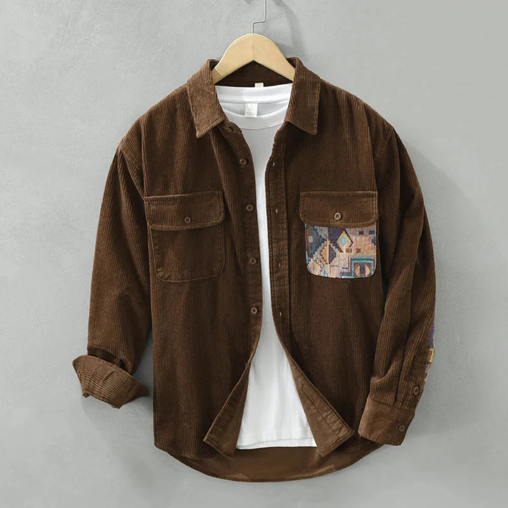 Camisa de Manga Larga Vintage para Hombres Estilo Clásico con Atractivo Atemporal