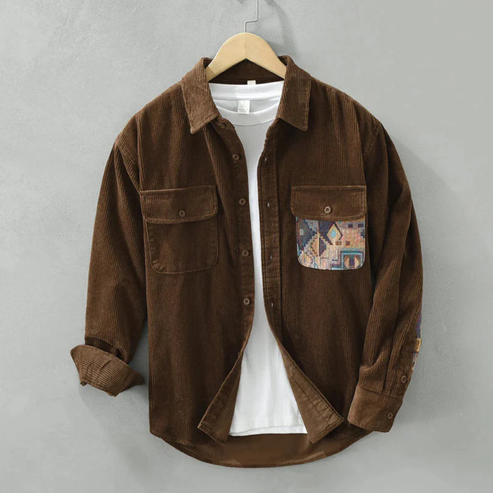 Camisa de Manga Larga Vintage para Hombres Estilo Clásico con Atractivo Atemporal