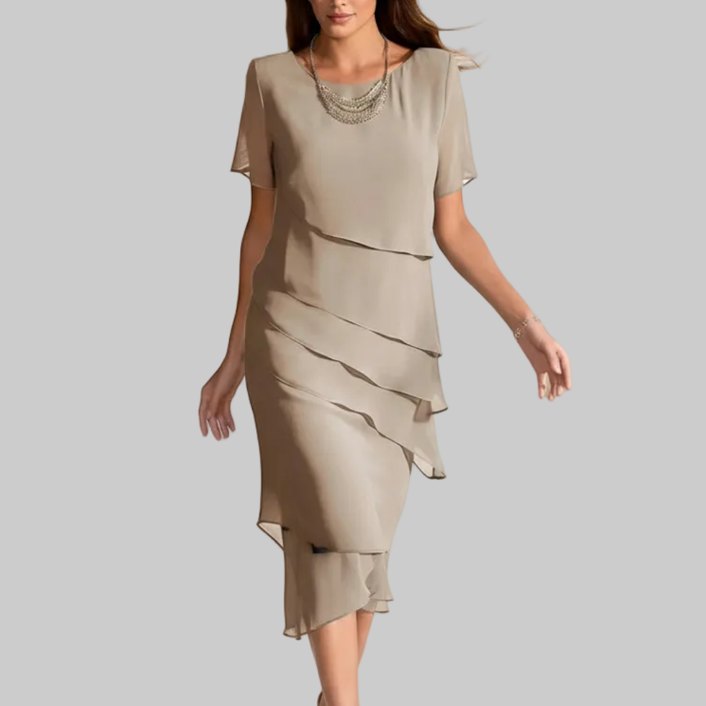 Vestido Midi Chiffon Lujoso para Mujeres