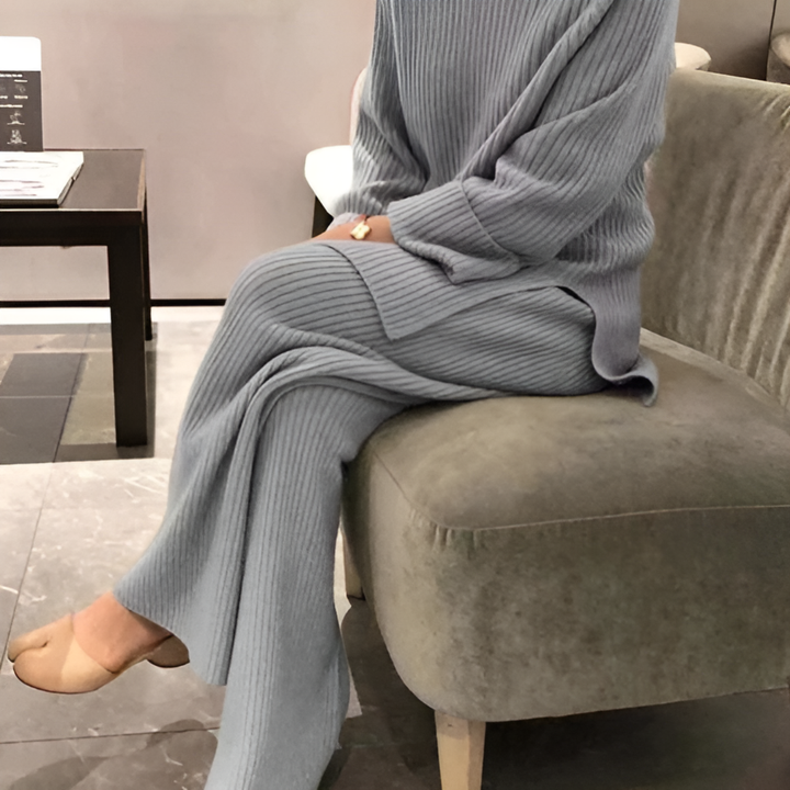 Conjunto de Suéter de Punto y Pantalones