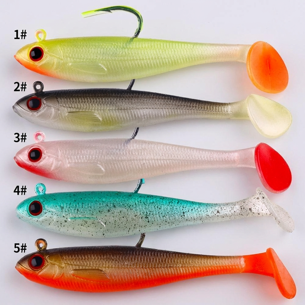 Señuelo Swimbait de Bass y Pike con Cabeza de Jig de Plomo