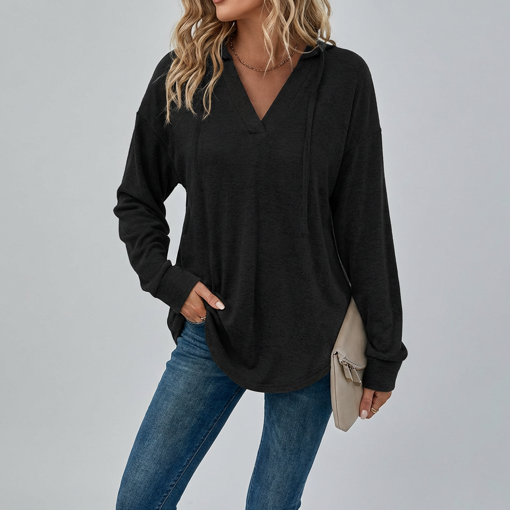 Sudadera Oversized con Cuello en V