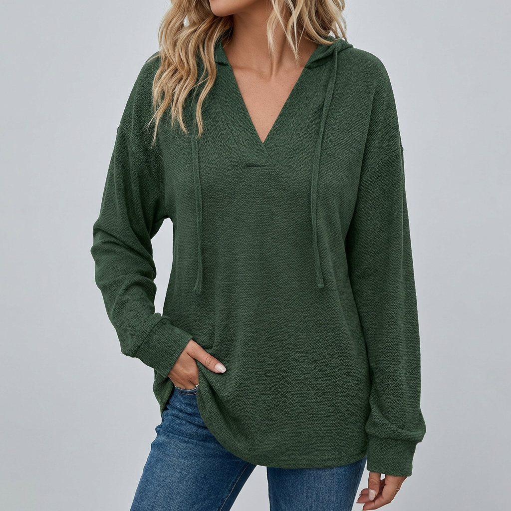 Sudadera Oversized con Cuello en V