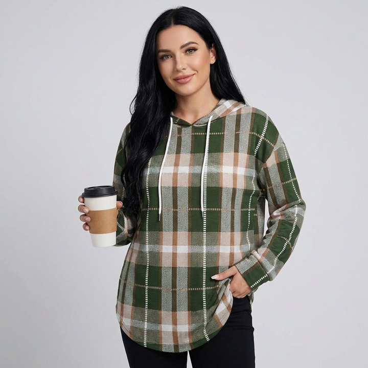Sudadera de Manga Larga con Cuello Redondo para Mujeres