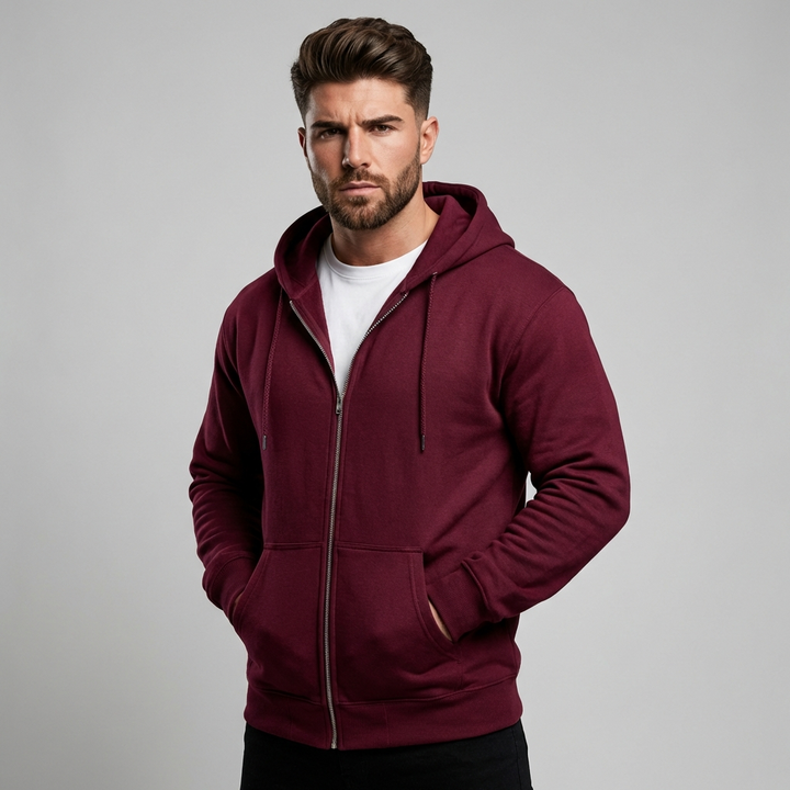 Sudadera con capucha de cremallera completa para hombre
