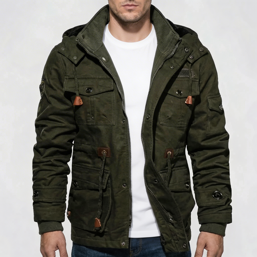 Chaqueta de Invierno Forrada de Forro Polar para Hombres