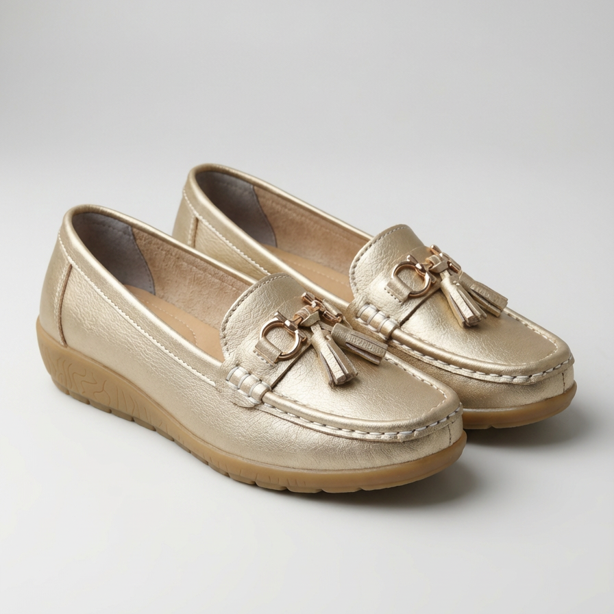 Mocasín Plano Sin Cordones Con Detalle De Tassel