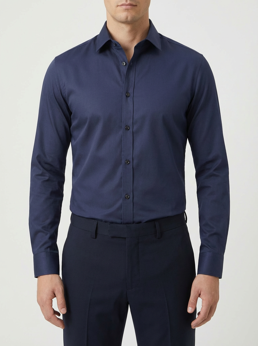 Camisa de Manga Larga Ajuste Slim con Botones para Hombres
