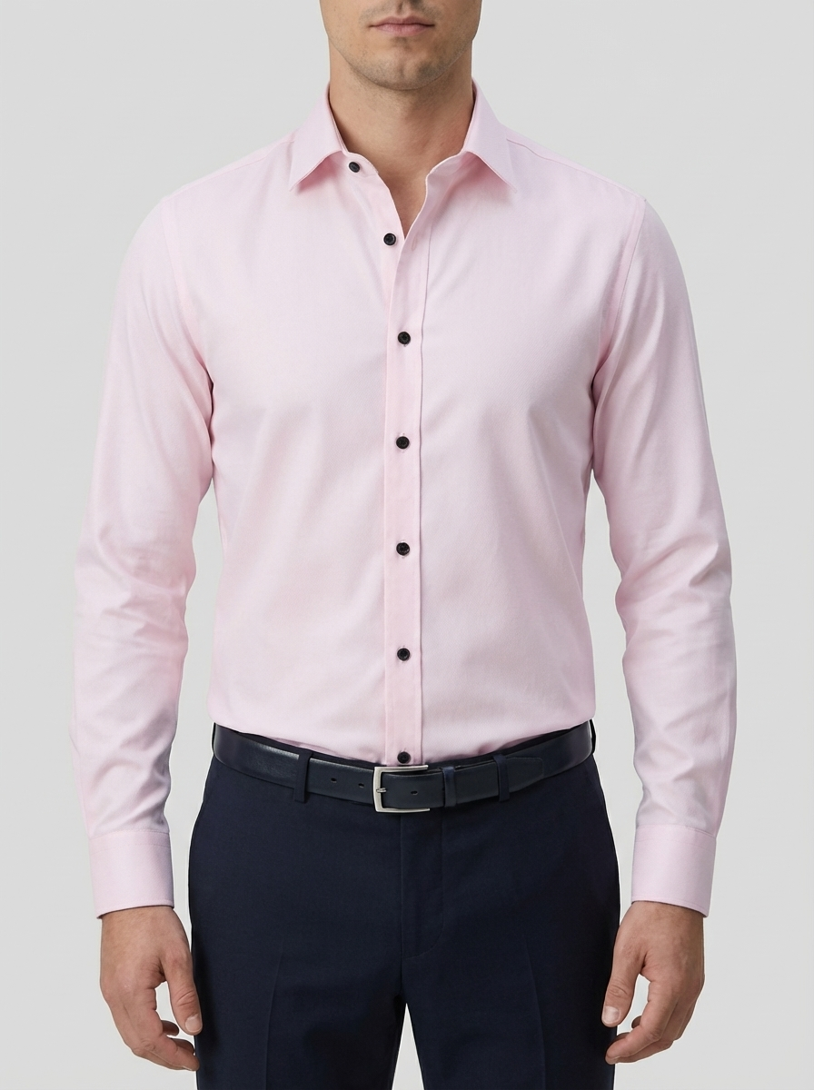 Camisa de Manga Larga Ajuste Slim con Botones para Hombres