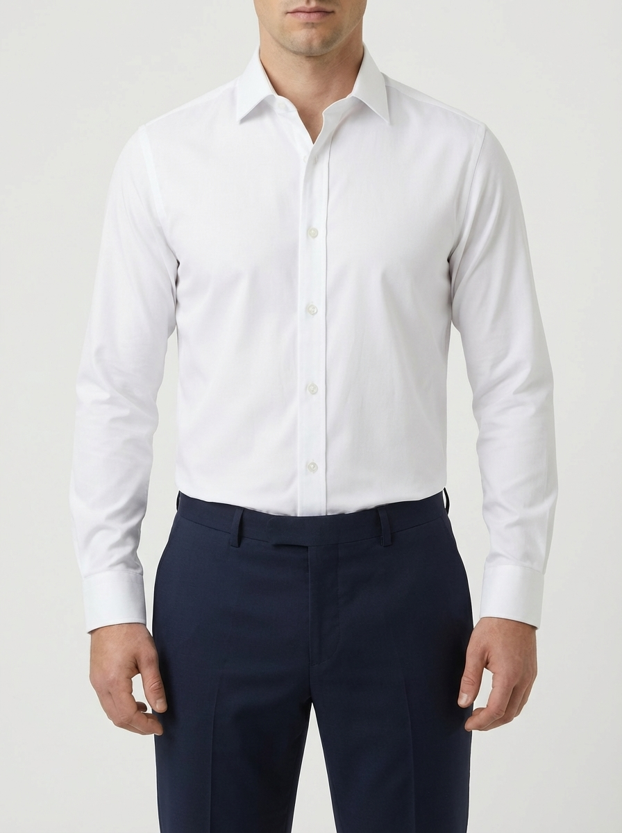 Camisa de Manga Larga Ajuste Slim con Botones para Hombres