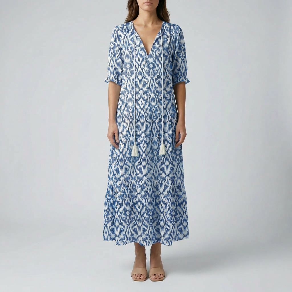 Vestido Maxi Boho con Estampado Floral