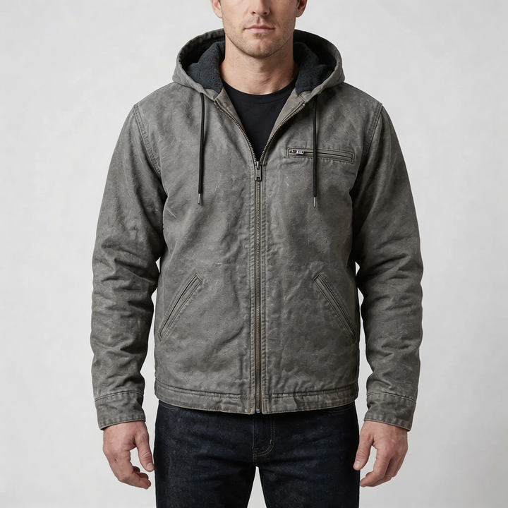 Chaqueta con Capucha y Cremallera para Hombres