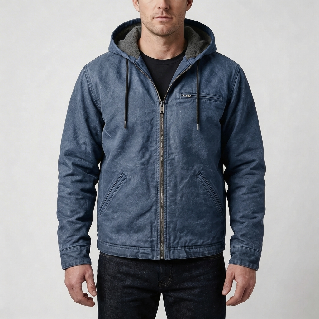 Chaqueta con Capucha y Cremallera para Hombres