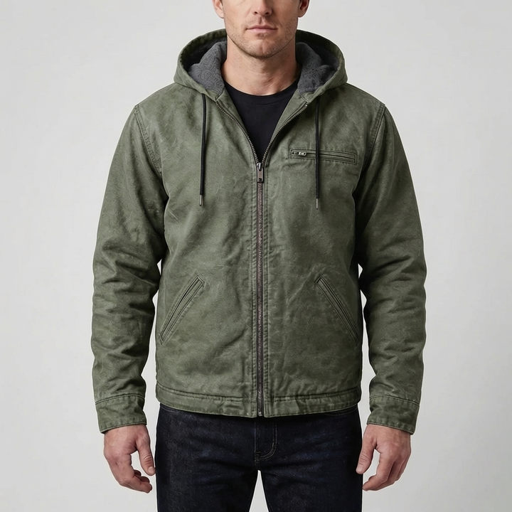 Chaqueta con Capucha y Cremallera para Hombres