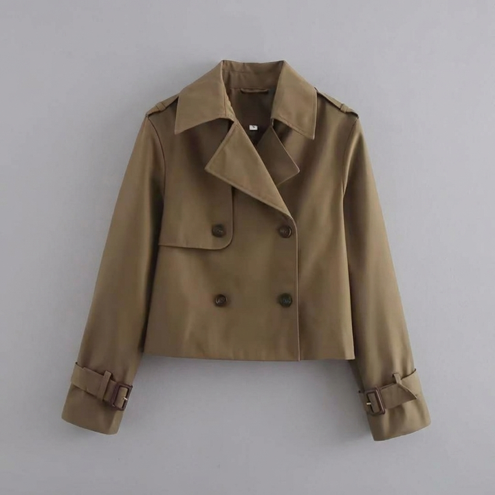 Chaqueta corta de doble botonadura para mujer