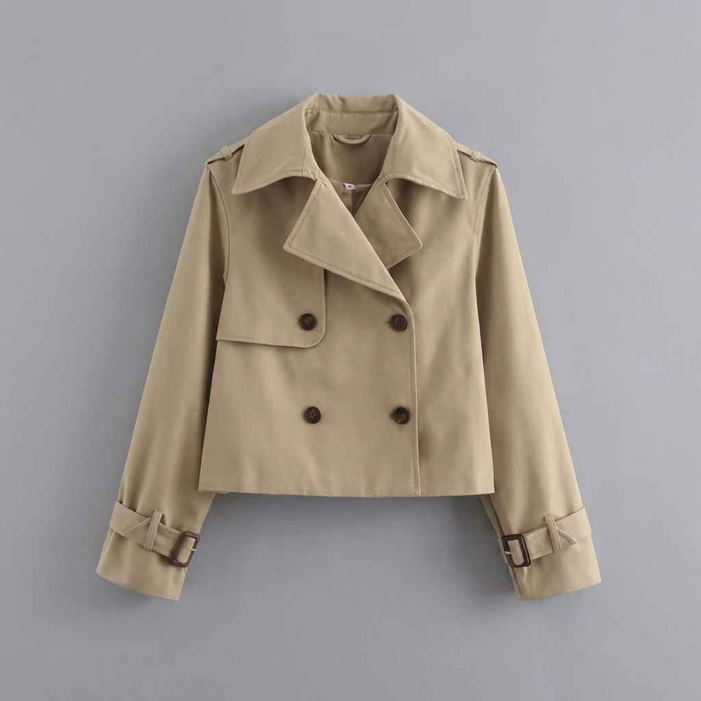 Chaqueta corta de doble botonadura para mujer