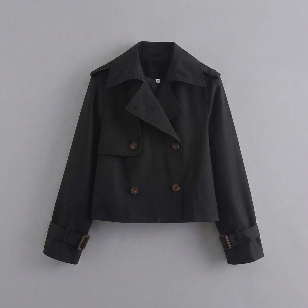 Chaqueta corta de doble botonadura para mujer