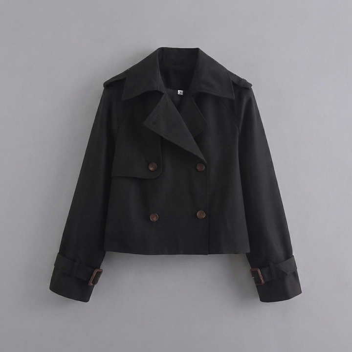 Chaqueta corta de doble botonadura para mujer