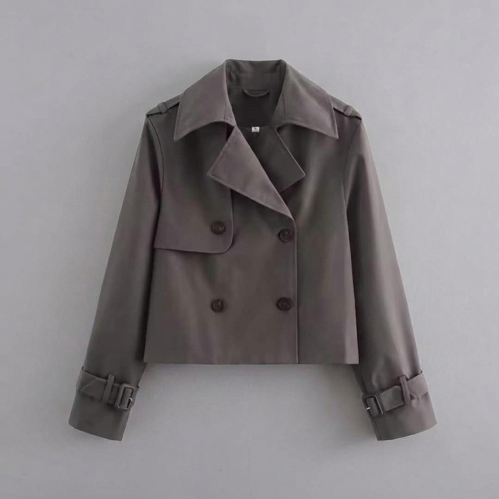 Chaqueta corta de doble botonadura para mujer