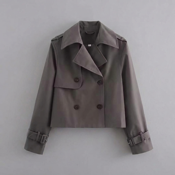 Chaqueta corta de doble botonadura para mujer