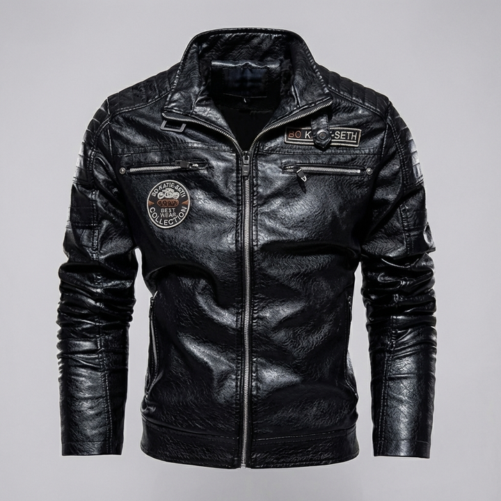 Chaqueta de Cuero para Hombres Estilo Audaz Borde Timeless