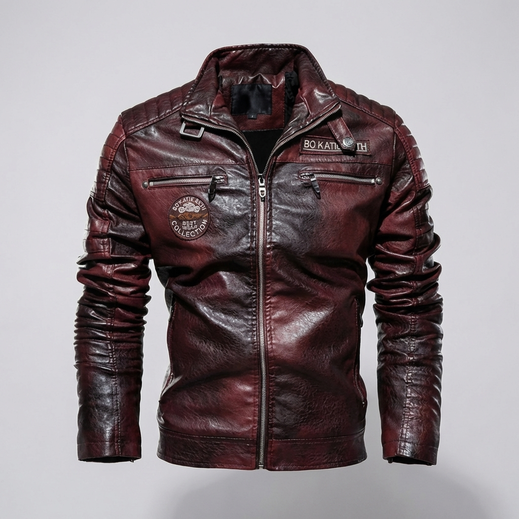 Chaqueta de Cuero para Hombres Estilo Audaz Borde Timeless