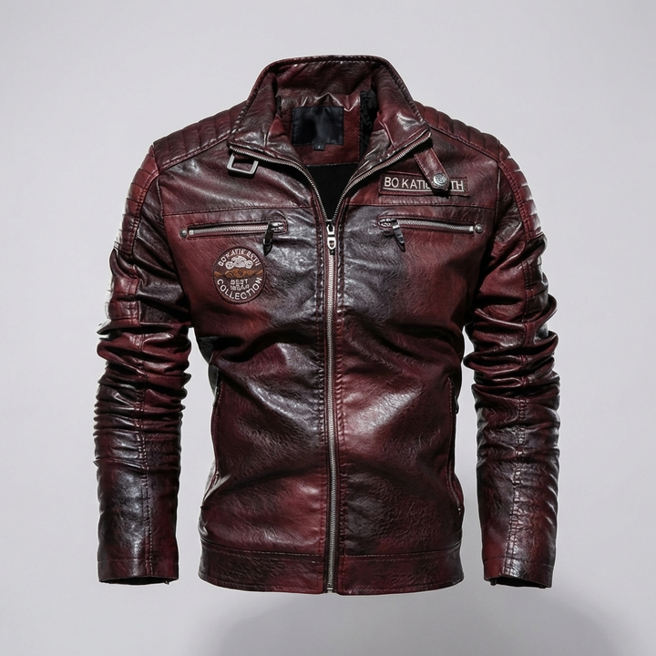 Chaqueta de Cuero para Hombres Estilo Audaz Borde Timeless
