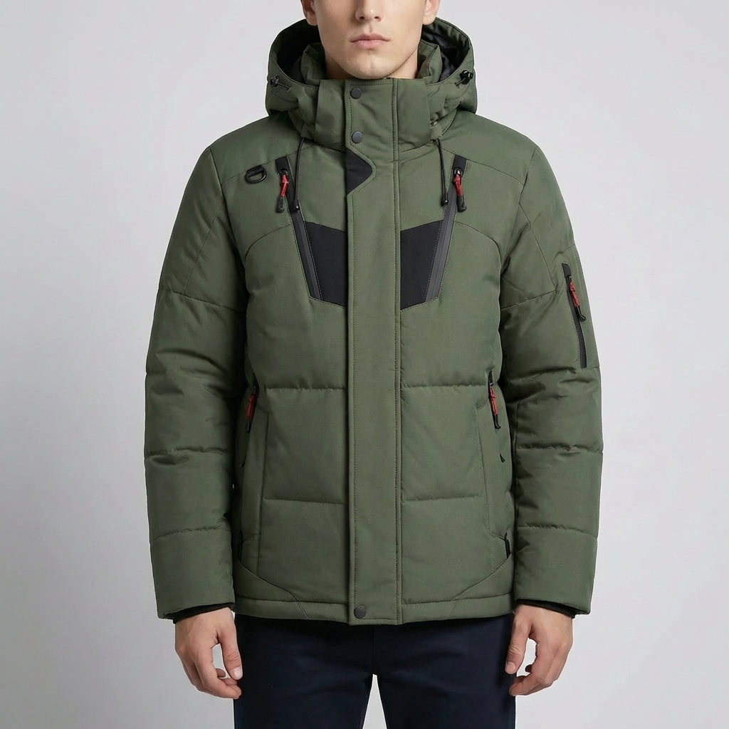 Chaqueta de Invierno Aislada con Capucha para Hombres