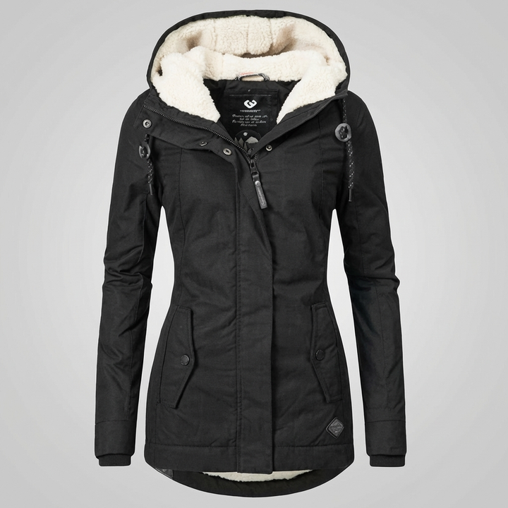 Abrigo de Invierno con Capucha a Media Largo para Mujeres