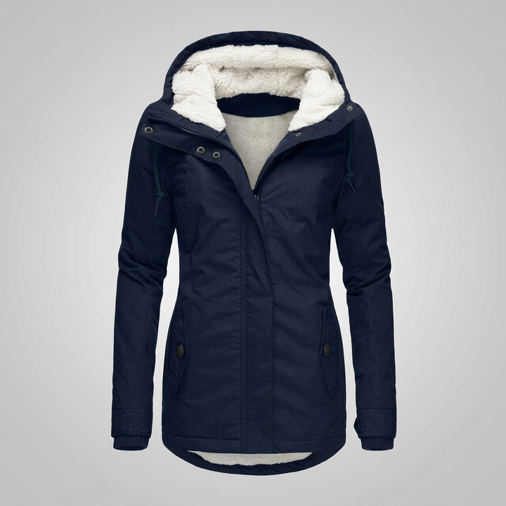 Abrigo de Invierno con Capucha a Media Largo para Mujeres