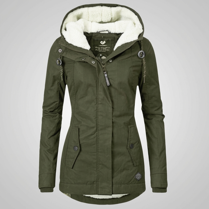 Abrigo de Invierno con Capucha a Media Largo para Mujeres