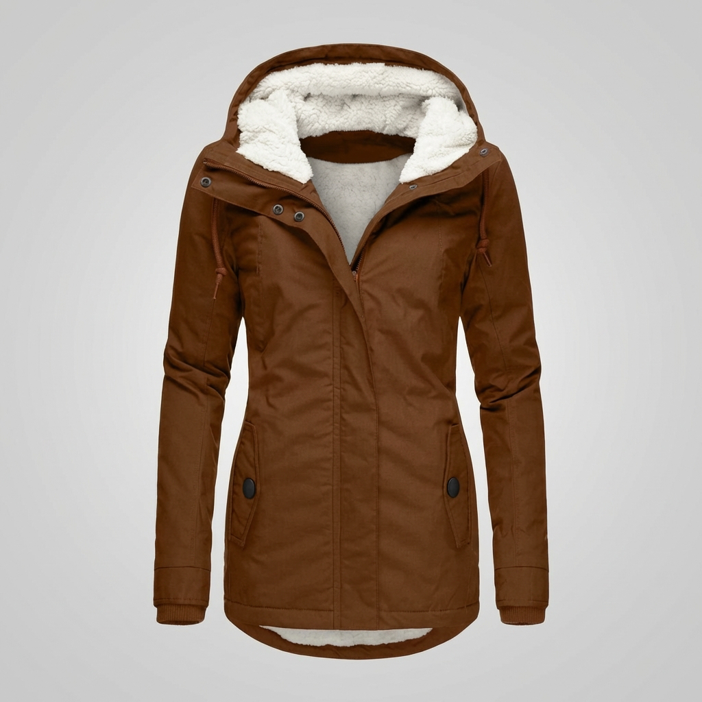 Abrigo de Invierno con Capucha a Media Largo para Mujeres