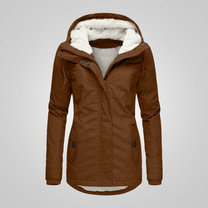 Abrigo de Invierno con Capucha a Media Largo para Mujeres