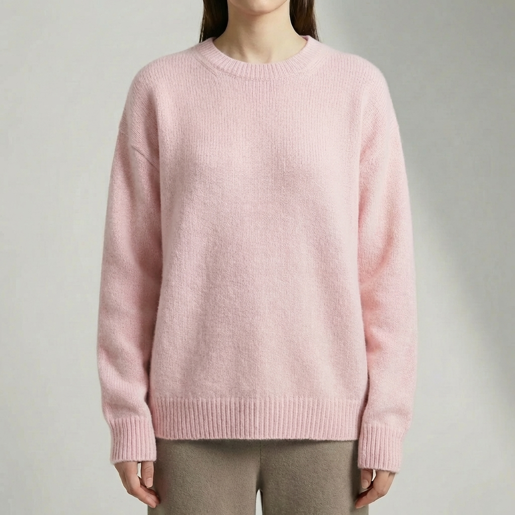 Suéter Pullover de Cuello Redondo Sobredimensionado