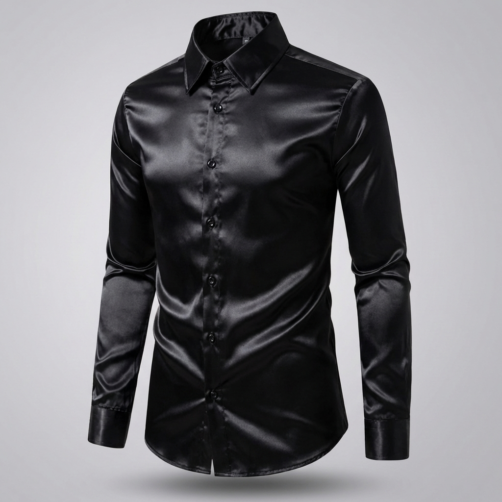 Camisas de Manga Larga Brillantes para Negocios para Hombres