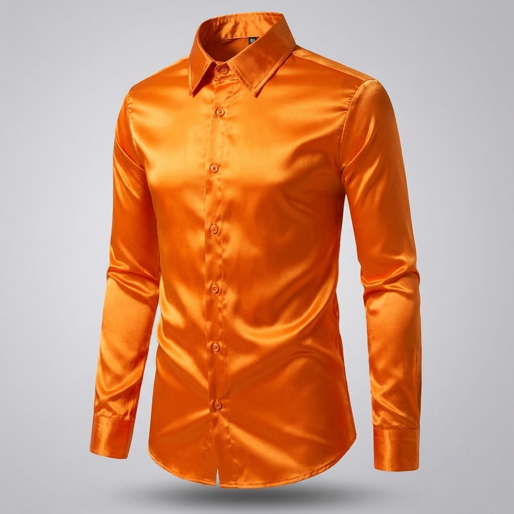 Camisas de Manga Larga Brillantes para Negocios para Hombres