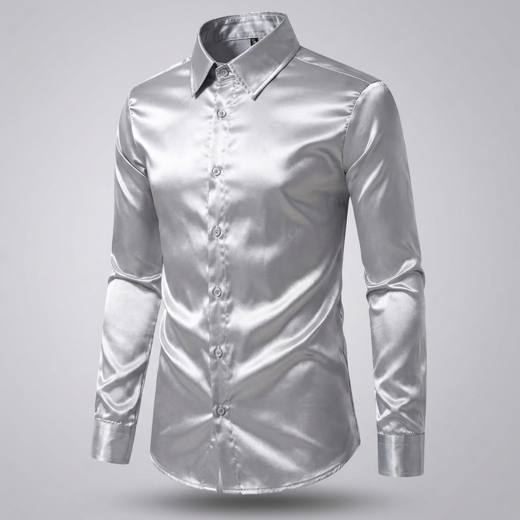 Camisas de Manga Larga Brillantes para Negocios para Hombres